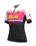 ALÉ Cyklistický dres s krátkým rukávem - BLEND LADY - černá/bílá/růžová