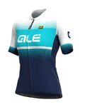 ALÉ Cyklistický dres s krátkým rukávem - BLEND LADY - bílá/tyrkysová/modrá