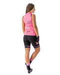 ALÉ Cyklistické kalhoty krátké s laclem - STRADA LADY - růžová/černá