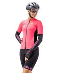 ALÉ Cyklistické návleky na ruce - SUNSELECT - růžová/černá