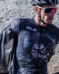 ALÉ Cyklistický dres s krátkým rukávem - SKULL - bílá/černá