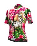 ALÉ Cyklistický krátký dres a krátké kalhoty - TIGER LADY - růžová/zelená