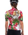 ALÉ Cyklistický krátký dres a krátké kalhoty - TIGER LADY - růžová/zelená