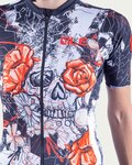 ALÉ Cyklistický dres s krátkým rukávem - SKULL LADY - černá