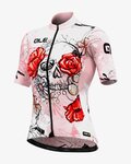 ALÉ Cyklistický krátký dres a krátké kalhoty - SKULL LADY - růžová/černá