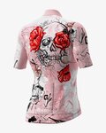 ALÉ Cyklistický krátký dres a krátké kalhoty - SKULL LADY - růžová/černá