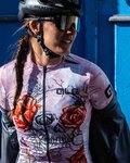 ALÉ Cyklistický dres s krátkým rukávem - SKULL LADY - růžová