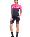 ALÉ Cyklistický dres s krátkým rukávem - BRIDGE LADY - růžová