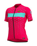 ALÉ Cyklistický dres s krátkým rukávem - STARS LADY - růžová/tyrkysová