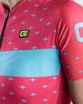 ALÉ Cyklistický dres s krátkým rukávem - STARS LADY - růžová/tyrkysová