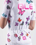 ALÉ Cyklistický dres s krátkým rukávem - BUTTERFLY LADY - bílá