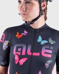 ALÉ Cyklistický dres s krátkým rukávem - BUTTERFLY LADY - černá