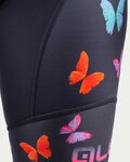 ALÉ Cyklistické kalhoty krátké s laclem - BUTTERFLY LADY - černá