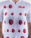 ALÉ Cyklistický dres s krátkým rukávem - SMILE LADY - bílá