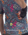 ALÉ Cyklistický dres s krátkým rukávem - PR-R TATTOO - červená/šedá/žlutá/oranžová/růžová/modrá/černá