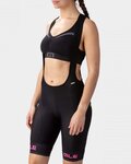 ALÉ Cyklistické kalhoty krátké s laclem - PR-R SELLA PLUS LADY - růžová/černá