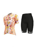 ALÉ Cyklistický krátký dres a krátké kalhoty - PR-R AMAZZONIA LADY - bílá/oranžová/červená/bordó/černá