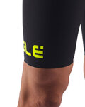 ALÉ Cyklistické kalhoty krátké s laclem - PRO RACE - černá/žlutá