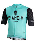 BIANCHI MILANO Cyklistický dres s krátkým rukávem - PEDASO - černá/modrá