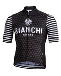 BIANCHI MILANO Cyklistický dres s krátkým rukávem - DAVOLI - černá/bílá