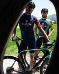 BIANCHI MILANO Cyklistický dres s krátkým rukávem - MASSARI - modrá/růžová