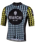 BIANCHI MILANO Cyklistický dres s krátkým rukávem - MASSARI - žlutá/světle modrá