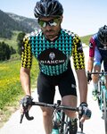 BIANCHI MILANO Cyklistický dres s krátkým rukávem - MASSARI - žlutá/světle modrá