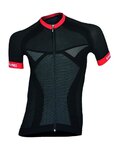 Cyklistický dres s krátkým rukávem - SEAMLESS  - červená/černá
