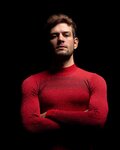 BIOTEX Cyklistické triko s dlouhým rukávem - 3D TURTLENECK - červená