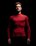 BIOTEX Cyklistické triko s dlouhým rukávem - 3D TURTLENECK - červená