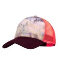 BUFF Cyklistická čepice - TRUCKER DERAMA - bordó/oranžová
