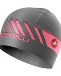 CASTELLI Cyklistická čepice - ARRIVO 3 THERMO - šedá/růžová