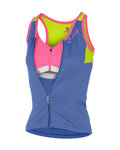 CASTELLI Cyklistický dres bez rukávů - SOLARE LADY - zelená/modrá