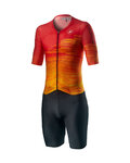 CASTELLI Cyklistická kombinéza - PR SPEED - červená/černá