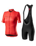 CASTELLI Cyklistický krátký dres a krátké kalhoty - GRADIENT LADY - černá/růžová