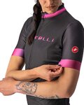 CASTELLI Cyklistický dres s krátkým rukávem - GRADIENT LADY - antracitová