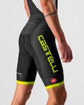 CASTELLI Cyklistické kalhoty krátké s laclem - COMPETIZIONE KIT - žlutá/černá