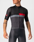 CASTELLI Cyklistický dres s krátkým rukávem - A BLOCCO - černá/šedá/červená