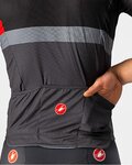 CASTELLI Cyklistický dres s krátkým rukávem - A BLOCCO - černá/šedá/červená