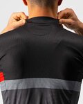 CASTELLI Cyklistický dres s krátkým rukávem - A BLOCCO - černá/šedá/červená