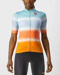 CASTELLI Cyklistický dres s krátkým rukávem - DOLCE LADY - oranžová/modrá