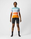 CASTELLI Cyklistický dres s krátkým rukávem - DOLCE LADY - oranžová/modrá