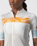 CASTELLI Cyklistický dres s krátkým rukávem - FENICE LADY - ivory/oranžová