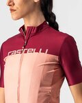 CASTELLI Cyklistický dres s krátkým rukávem - VELOCISSIMA LADY - bordó/růžová