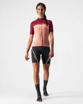 CASTELLI Cyklistický dres s krátkým rukávem - VELOCISSIMA LADY - bordó/růžová