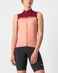 CASTELLI Cyklistický dres bez rukávů - VELOCISSIMA LADY - bordó/růžová