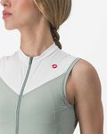 CASTELLI Cyklistický dres bez rukávů - SOLARIS LADY - zelená/ivory