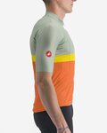 CASTELLI Cyklistický dres s krátkým rukávem - A BLOCCO - oranžová/bordó/zelená/žlutá