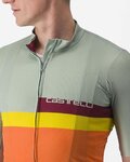 CASTELLI Cyklistický dres s krátkým rukávem - A BLOCCO - oranžová/bordó/zelená/žlutá