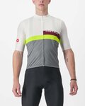 CASTELLI Cyklistický dres s krátkým rukávem - A BLOCCO - bordó/šedá/žlutá/ivory